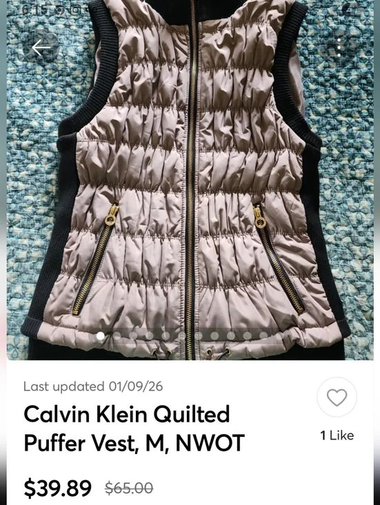 Sleeveless Quilted Vest - Wine - Picture 14 of 16